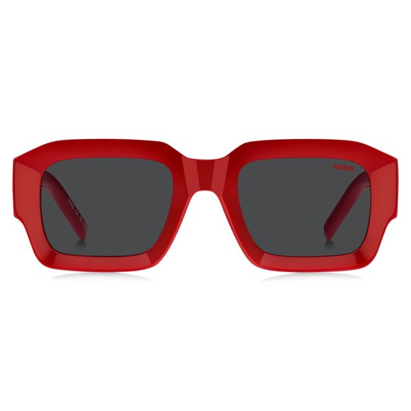 Hugo Boss Lunettes de soleil rouges avec branches à logo revisité
