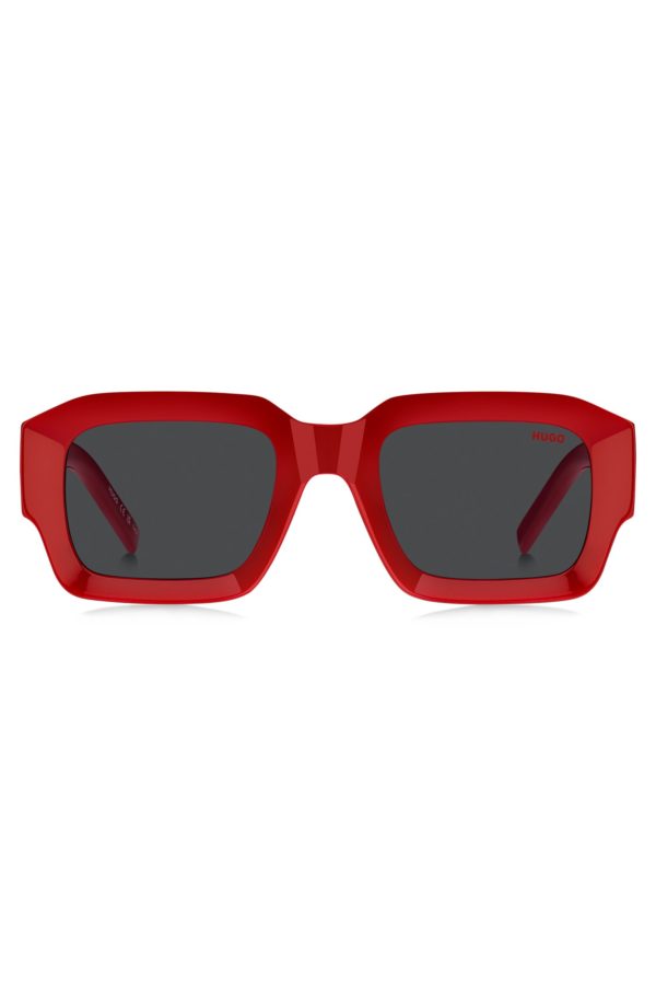 Hugo Boss Lunettes de soleil rouges avec branches à logo revisité
