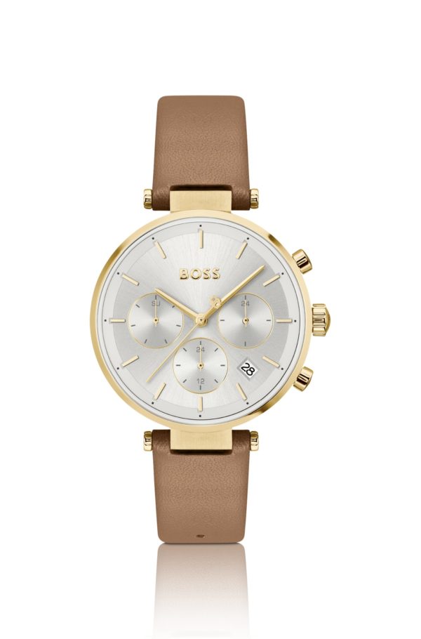 Hugo Boss Montre dorée avec boîtier en T