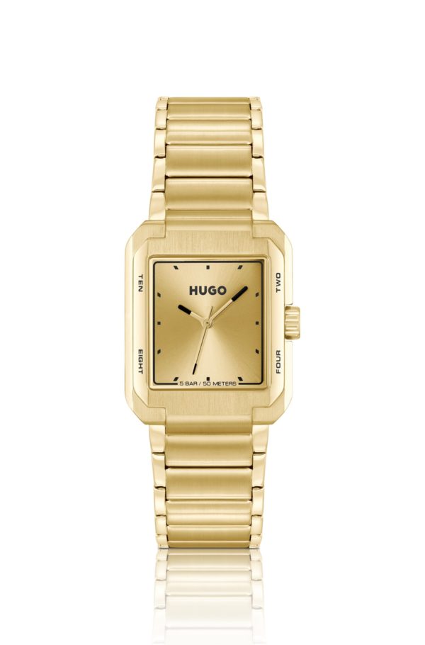 Hugo Boss Montre dorée avec bracelet à maillons
