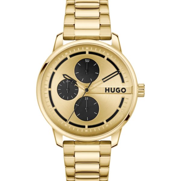 Hugo Boss Montre dorée avec sous-cadrans noirs