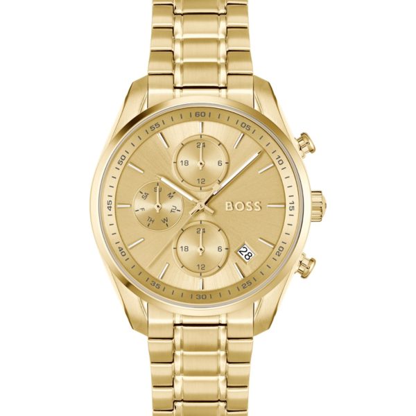 Hugo Boss Montre multifonction dorée à boîtier incurvé