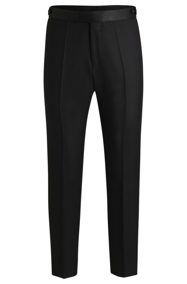 Hugo Boss Pantalon de smoking Relaxed en laine avec finitions en soie