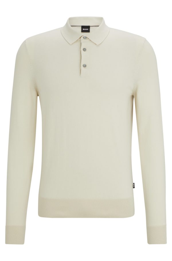 Hugo Boss Pull Regular en maille de jersey de coton avec col polo