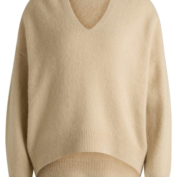 Hugo Boss Pull Relaxed en laine mélangée à encolure en V