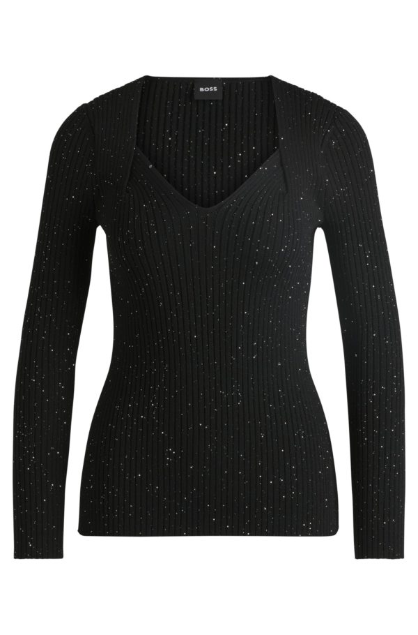 Hugo Boss Pull côtelé à sequins
