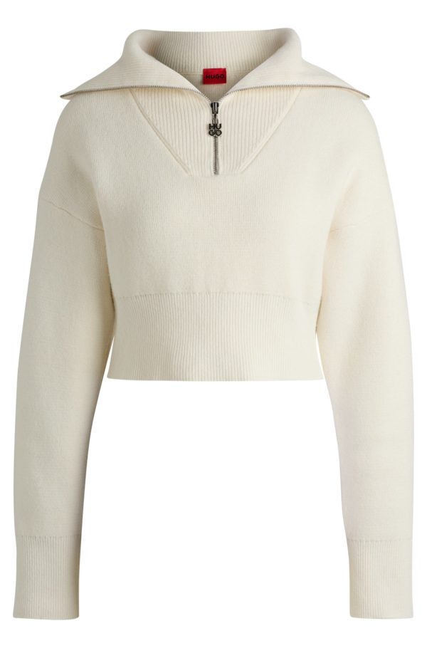 Hugo Boss Pull court avec tirette de fermeture éclair à logo revisité