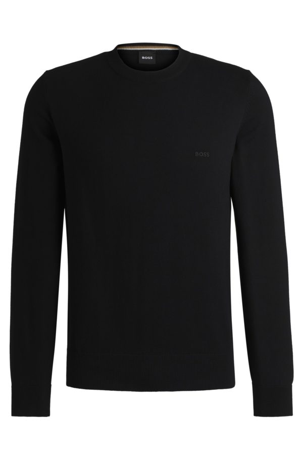 Hugo Boss Pull en coton à logo brodé