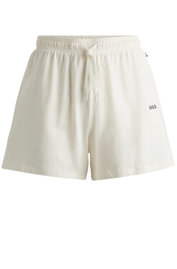 Hugo Boss Short de pyjama en coton stretch avec cordon de serrage et logo imprimé