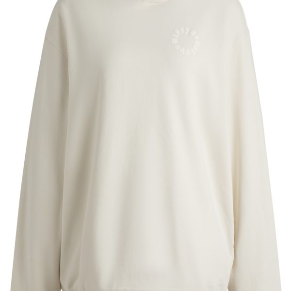 Hugo Boss Sweat à capuche Oversize en molleton de coton avec message