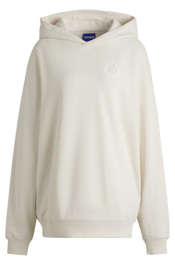Hugo Boss Sweat à capuche Oversize en molleton de coton avec message