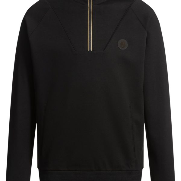 Hugo Boss Sweat en coton mélangé à encolure zippée et monogramme Double B