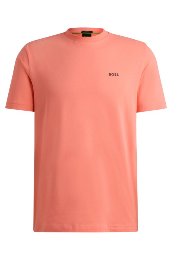 Hugo Boss T-shirt Regular en coton stretch avec logo contrastant