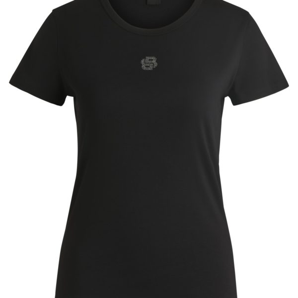 Hugo Boss T-shirt en coton avec monogramme Double B en strass