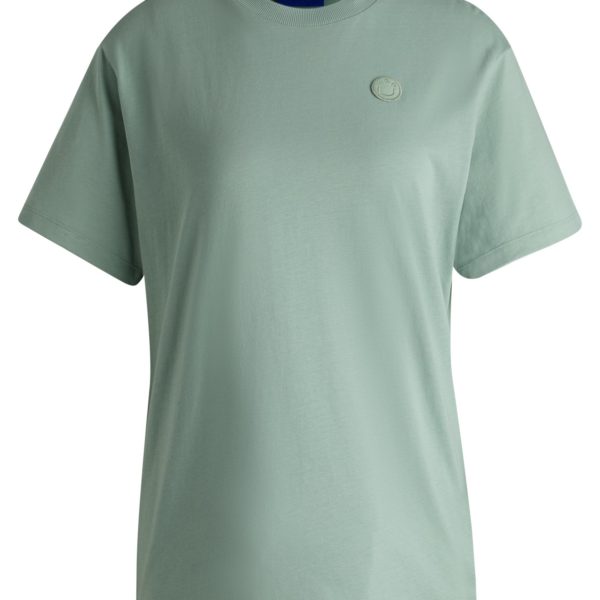Hugo Boss T-shirt en jersey de coton avec badge logoté