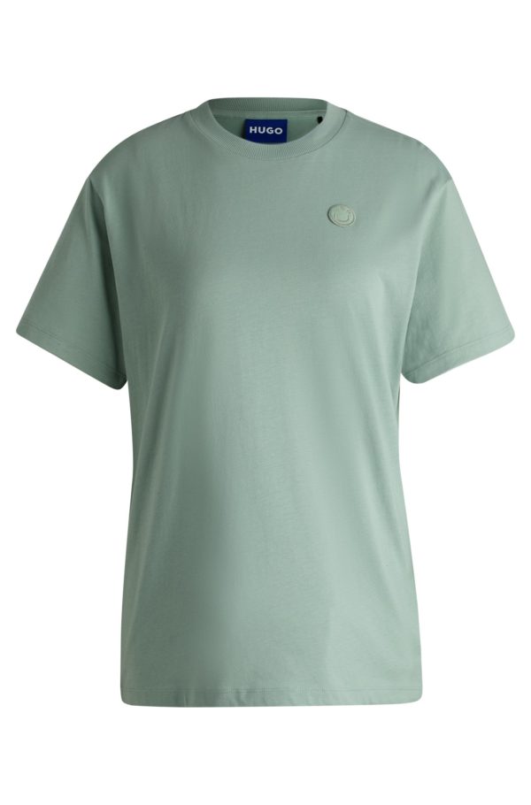Hugo Boss T-shirt en jersey de coton avec badge logoté