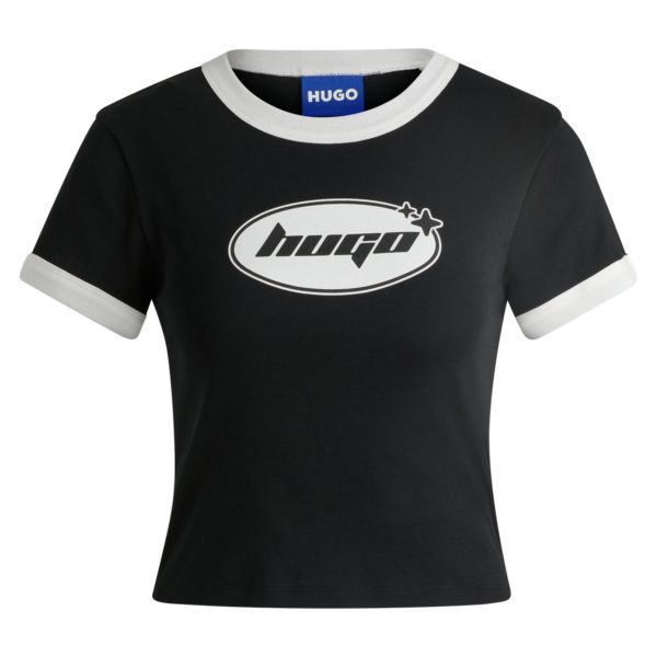 Hugo Boss T-shirt en jersey de coton avec imprimé de la saison