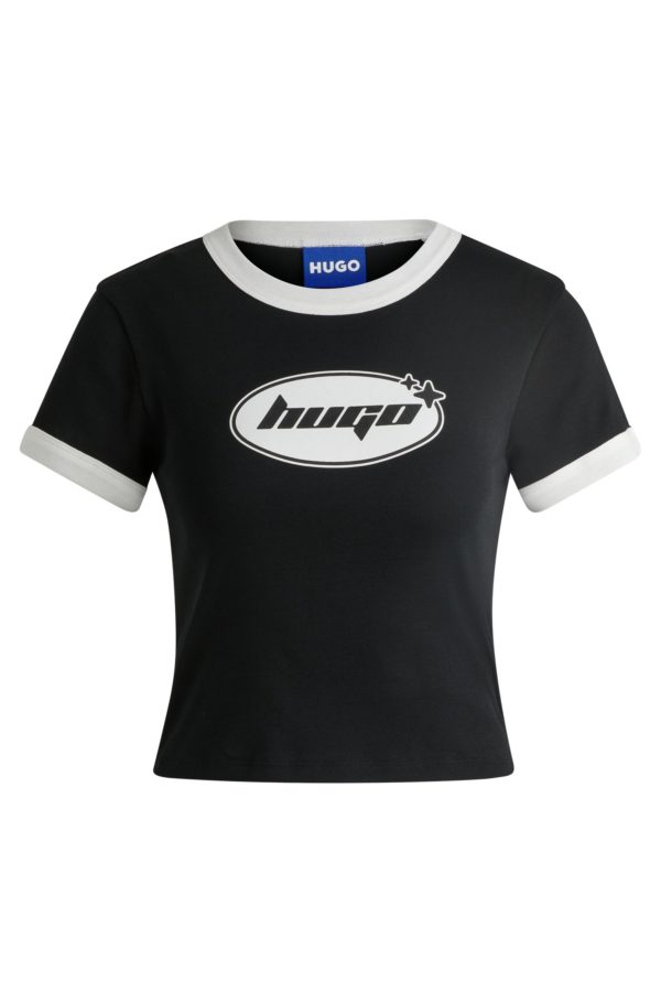 Hugo Boss T-shirt en jersey de coton avec imprimé de la saison