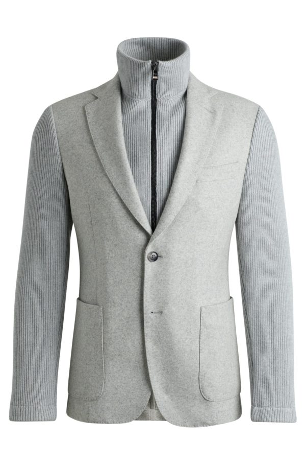 Hugo Boss Veste Slim à manches et empiècement en maille