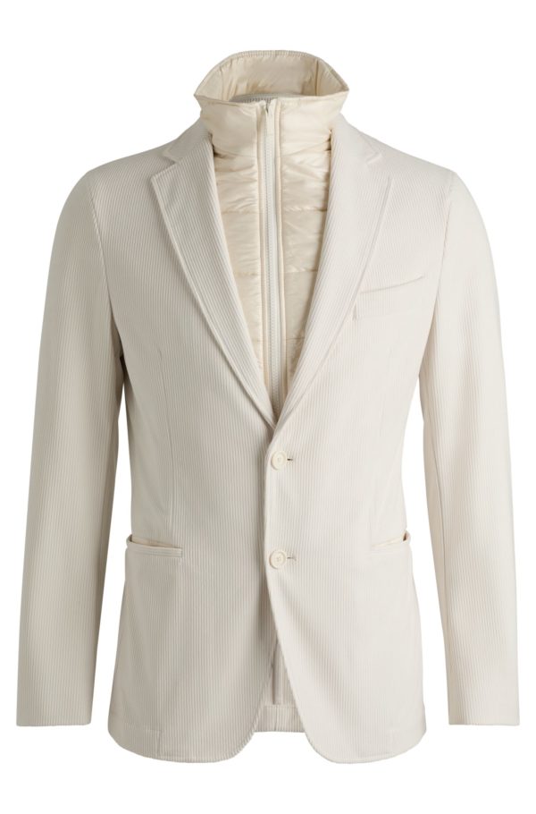 Hugo Boss Veste Slim en velours côtelé stretch performant