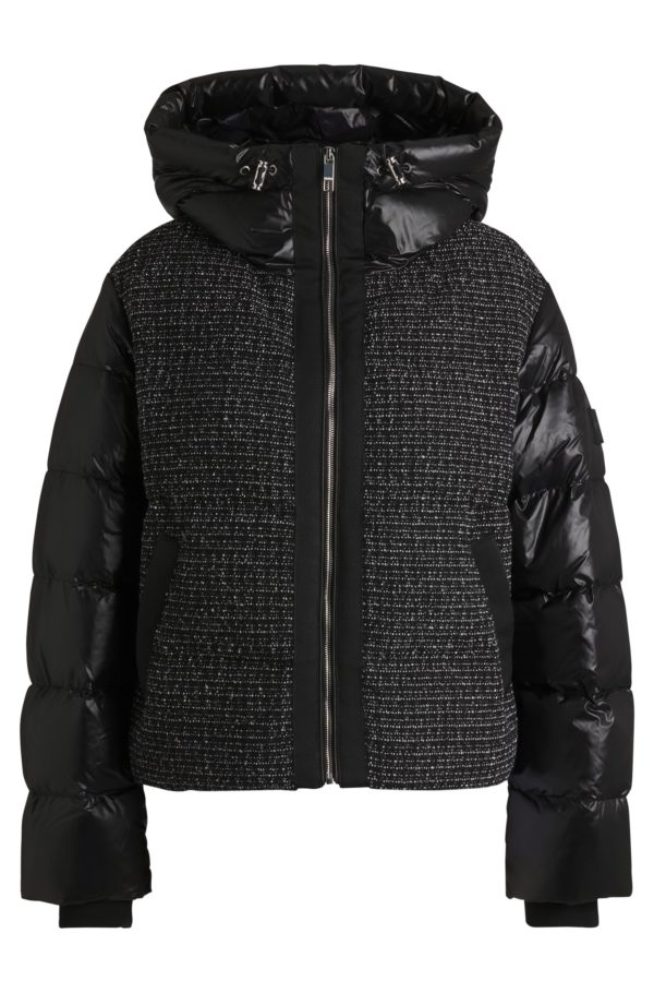 Hugo Boss Veste hybride à empiècements en tweed