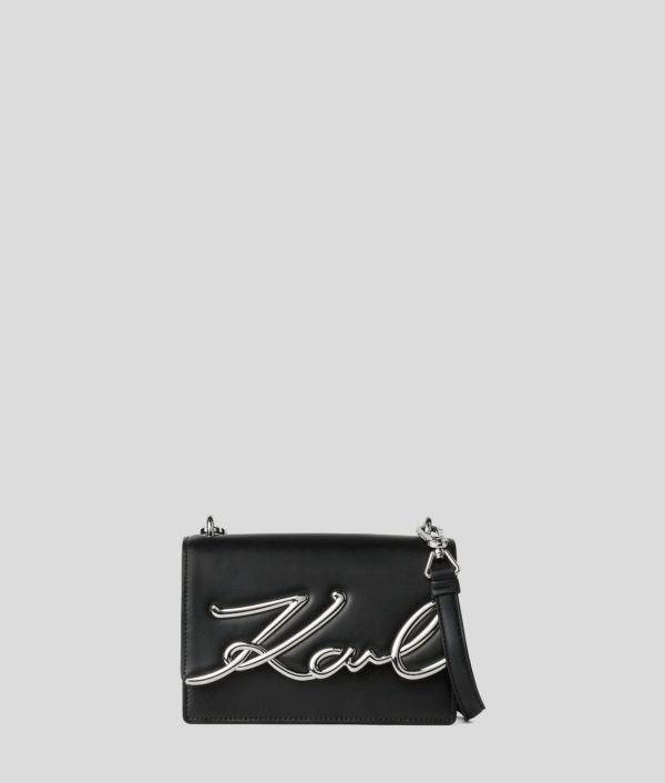 Karl Lagerfeld, Petit Sac Porté Épaule K/signature, Femme, Noir/Nickel, Taille: X00 Karl Lagerfeld