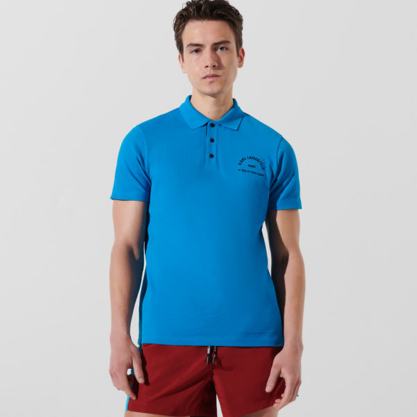 Karl Lagerfeld, Polo De Plage Rue St-guillaume, Homme, Bleu Diva, Taille: XM Karl Lagerfeld