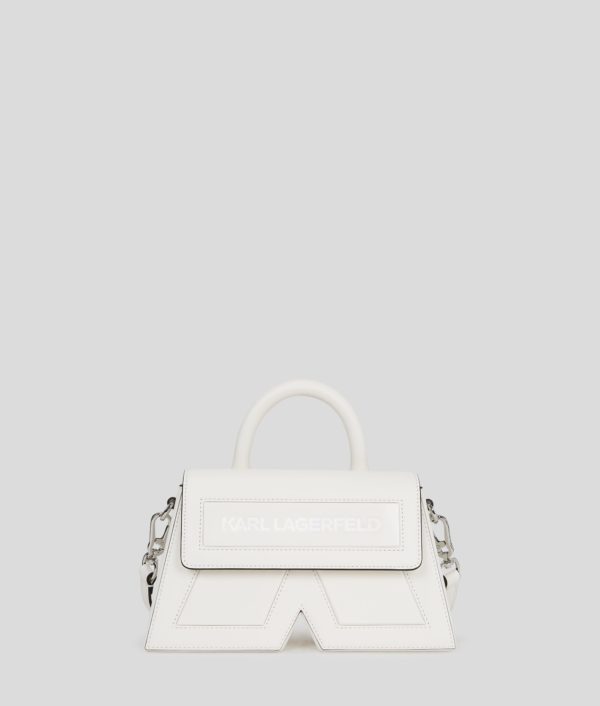 Karl Lagerfeld, Petit Sac Bandoulière En Cuir Ikon K, Femme, Blanc Cassé, Taille: X00 Karl Lagerfeld