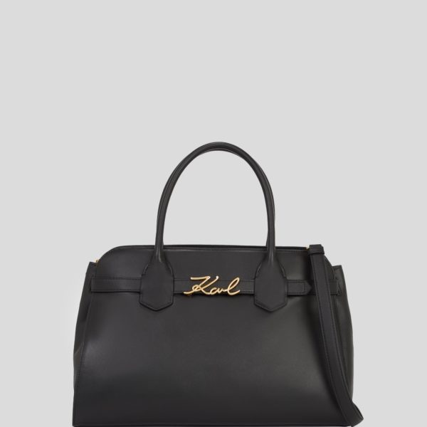 Karl Lagerfeld, Sac À Main Avec Anse Supérieure K/signature, Femme, Noir/Or, Taille: X00 Karl Lagerfeld