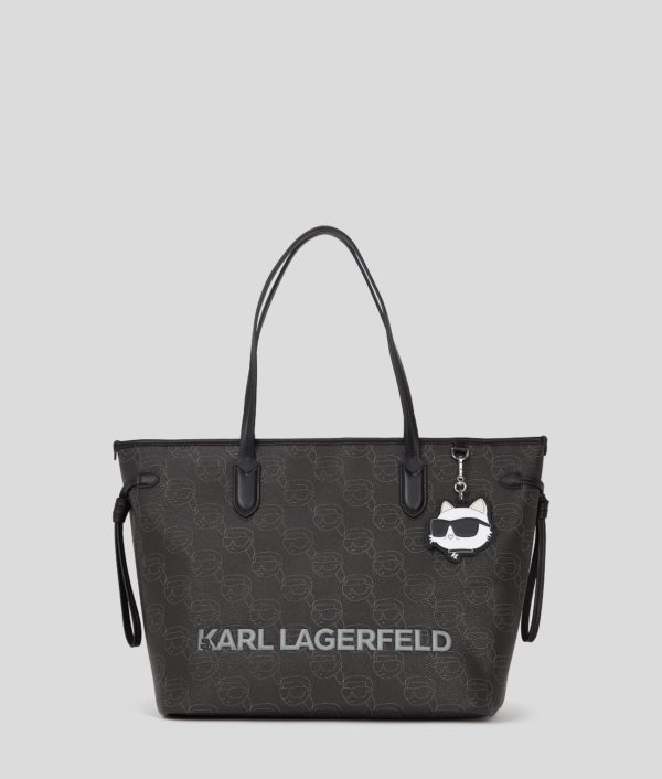 Karl Lagerfeld, Grand Cabas Ikon Monogram, Femme, NFT All Over Pattern Noir, Taille: X00 Karl Lagerfeld