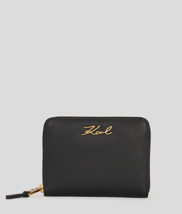 Karl Lagerfeld, Portefeuille De Taille Moyenne K/signature, Femme, Noir/Or, Taille: X00 Karl Lagerfeld