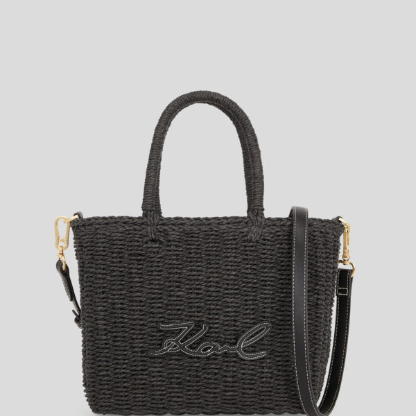 Karl Lagerfeld, Cabas De Plage En Raphia K/signature, Femme, Noir, Taille: X00 Karl Lagerfeld