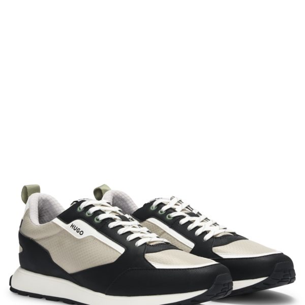 Hugo Boss Baskets en mélange de matières avec ripstop et similicuir