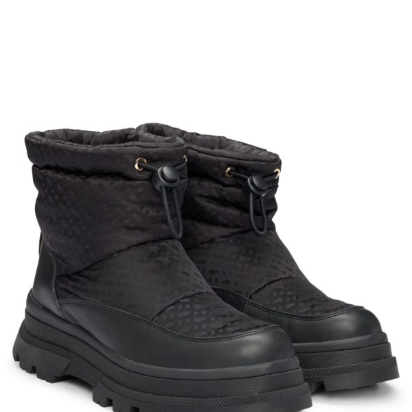 Hugo Boss Boots Slim à motif monogramme avec empiècements en cuir