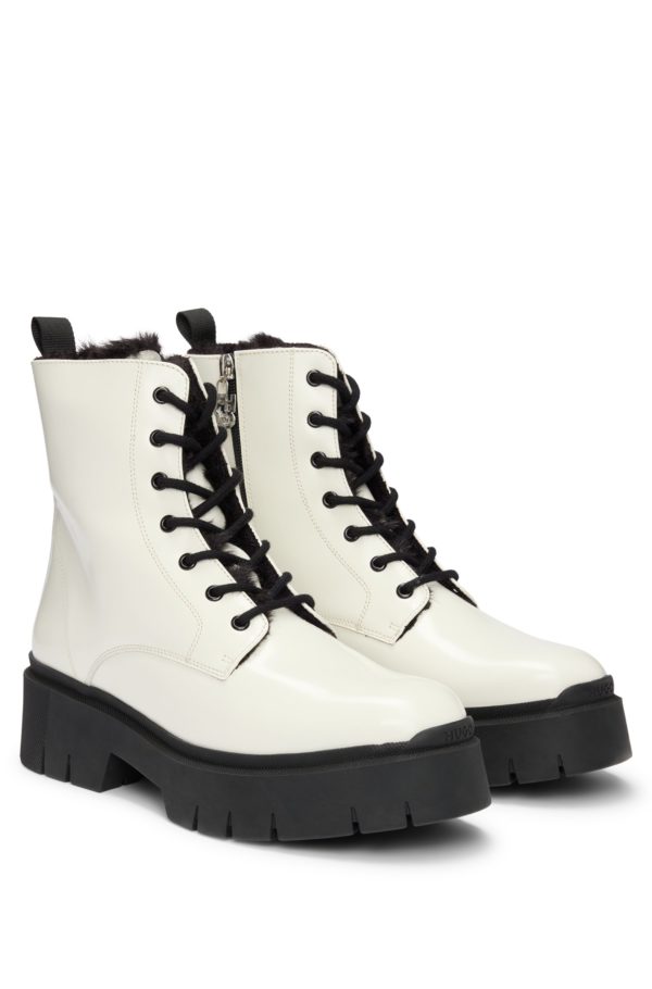 Hugo Boss Bottines en similicuir avec tirette de fermeture éclair à logo