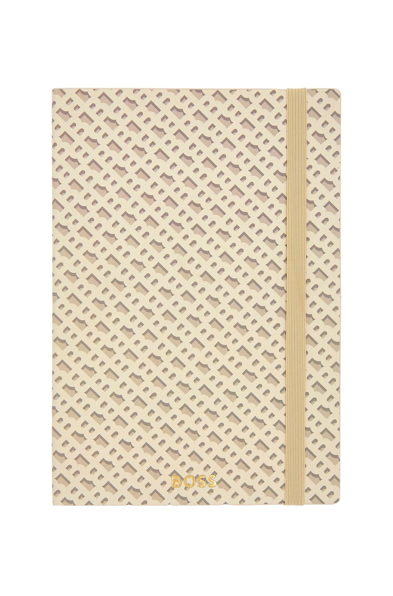Hugo Boss Carnet A5 crème à motif monogramme
