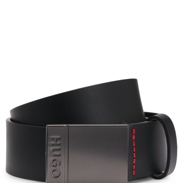 Hugo Boss Ceinture en cuir italien avec boucle plate à logo gravé