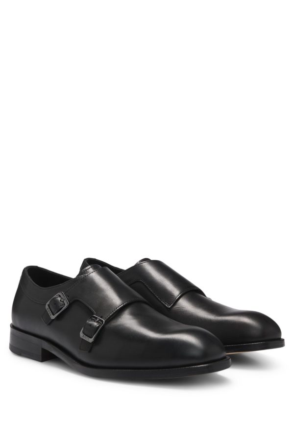Hugo Boss Chaussures à double boucle en cuir avec semelle flexible