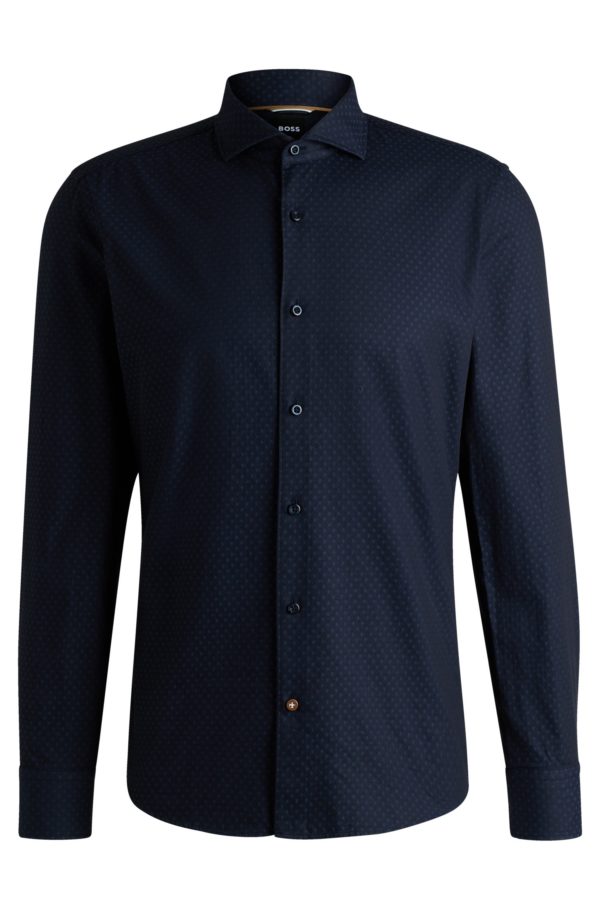 Hugo Boss Chemise Casual en coton structuré à motif