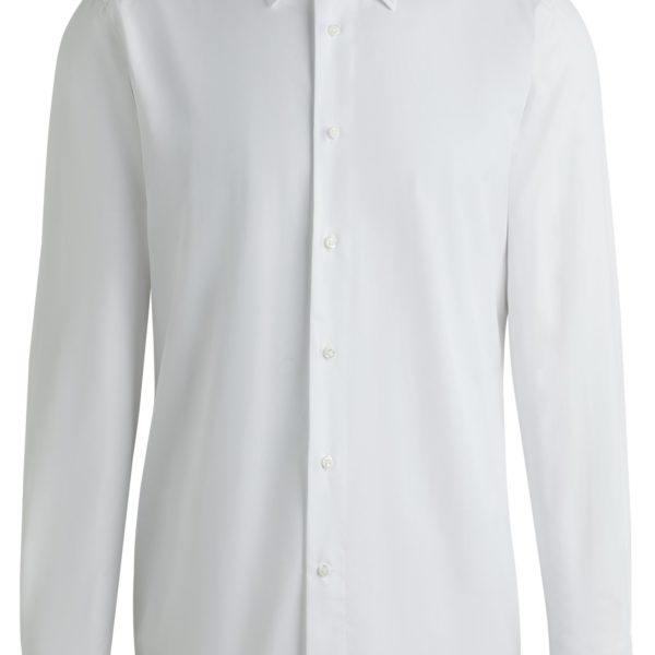 Hugo Boss Chemise Regular en popeline de coton confectionnée en Italie
