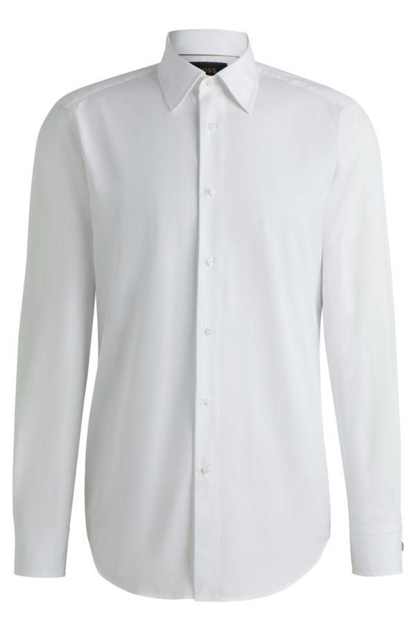 Hugo Boss Chemise Regular en popeline de coton confectionnée en Italie