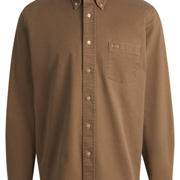 Chemise Relaxed en twill de coton stretch – Hugo Boss