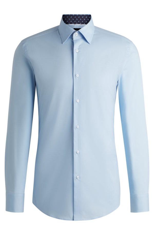 Hugo Boss Chemise Slim en popeline de coton stretch facile à repasser