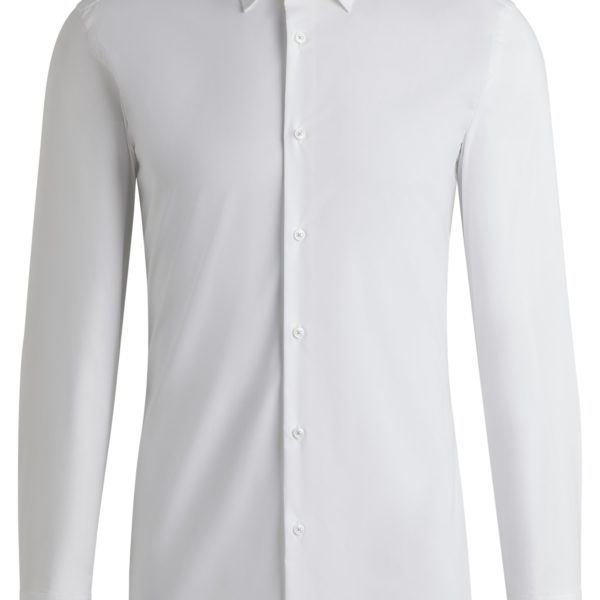 Hugo Boss Chemise Slim en popeline de coton stretch facile à repasser