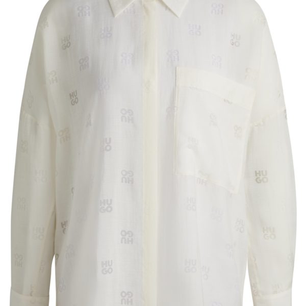 Chemisier Oversize avec imprimé logoté effet dévoré – Hugo Boss