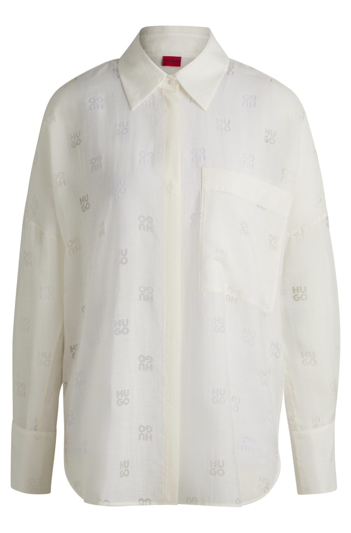 Hugo Boss Chemisier Oversize avec imprimé logoté effet dévoré