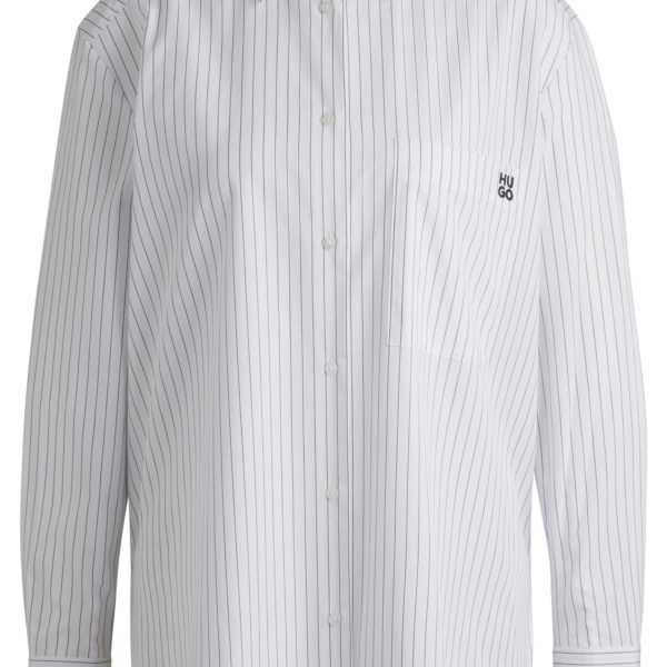 Chemisier Oversize en coton à rayures et imprimé papillons – Hugo Boss
