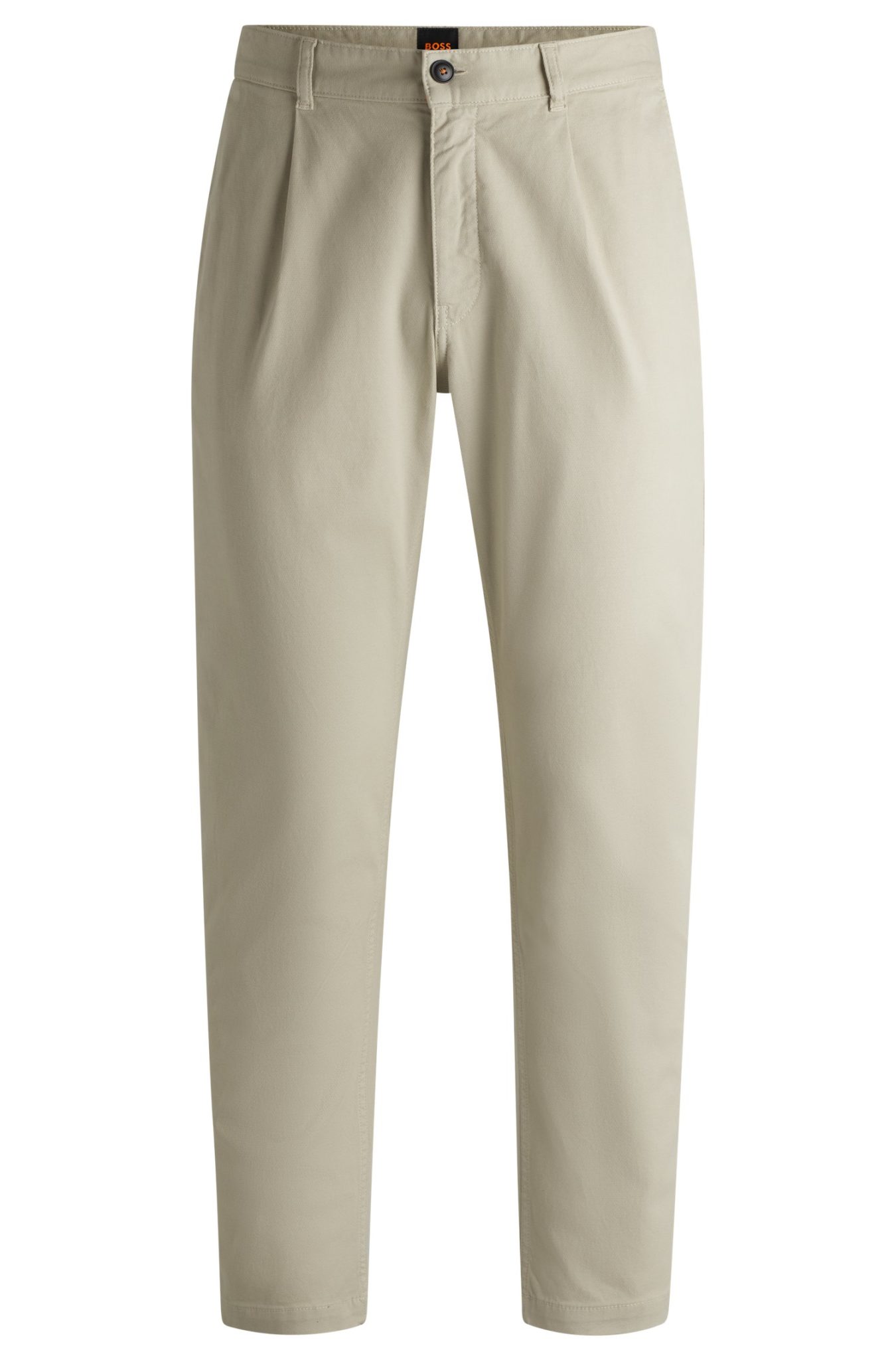 Hugo Boss Chino à pinces en coton stretch façonné