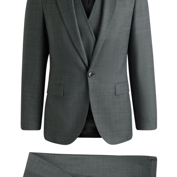 Costume trois pièces Extra Slim en tissu stretch à micro motif – Hugo Boss