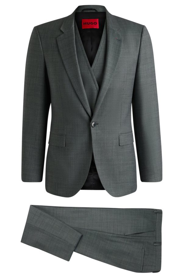 Hugo Boss Costume trois pièces Extra Slim en tissu stretch à micro motif